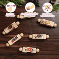  animal-themed wooden rolling rattles support early childhood development by enhancing fine motor skills, promoting the palmer grasp, and encouraging problem-solving through image-matching play.